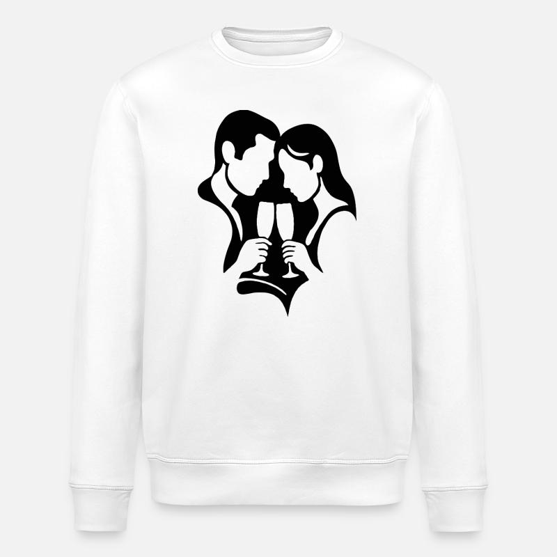 Silhouettes sombres avec du vin - Sweat bio ROLLER Stanley/Stella Unisexe - blanc