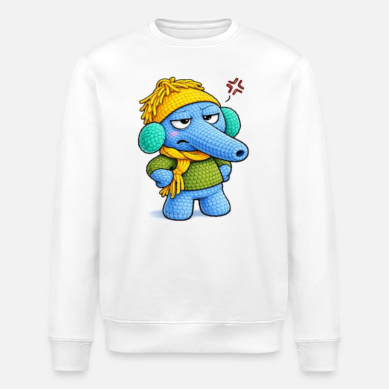 Leo Langnase genervt - Stanley/Stella Unisex Bio-Sweatshirt ROLLER - Weiß