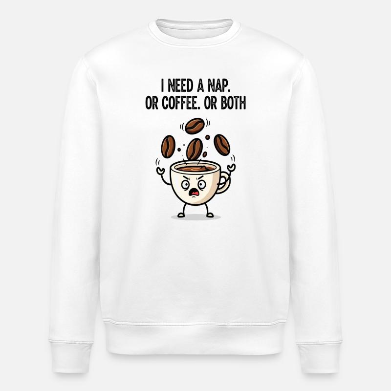 Nickerchen oder Kaffeetassen-Stimmung - Stanley/Stella Unisex Bio-Sweatshirt ROLLER - Weiß