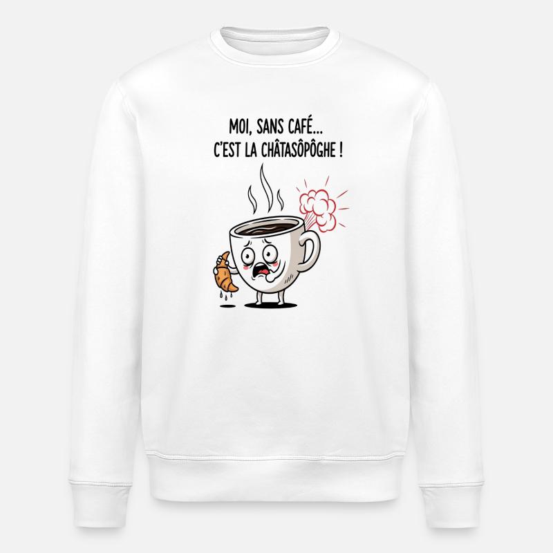 Dessin animé Café Crisis Mug - Sweat bio ROLLER Stanley/Stella Unisexe - blanc