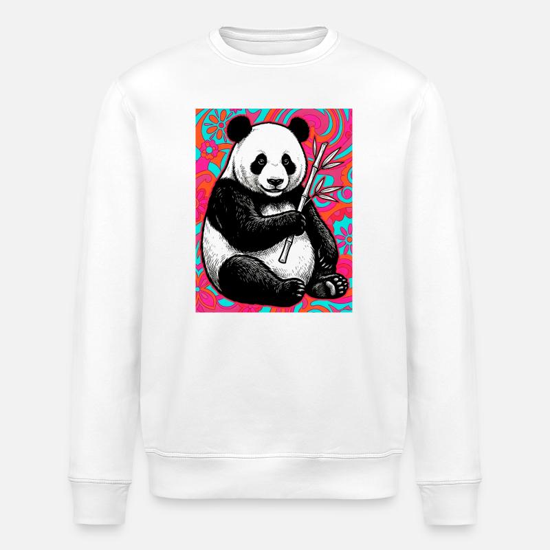panda - Stanley/Stella ROLLER Unisex Organic Sweatshirt - white