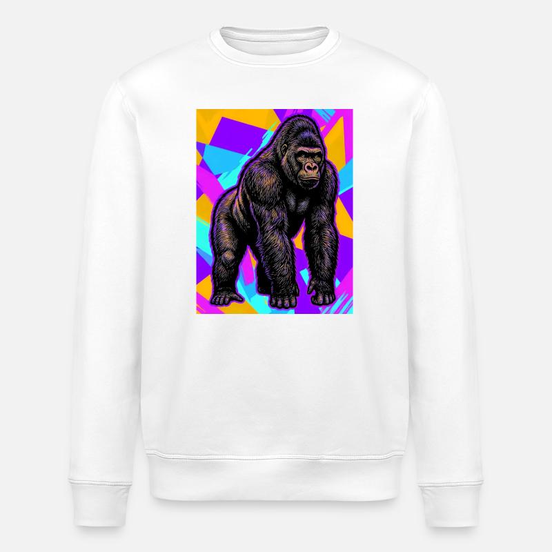 gorilla - Stanley/Stella ROLLER Unisex Organic Sweatshirt - white