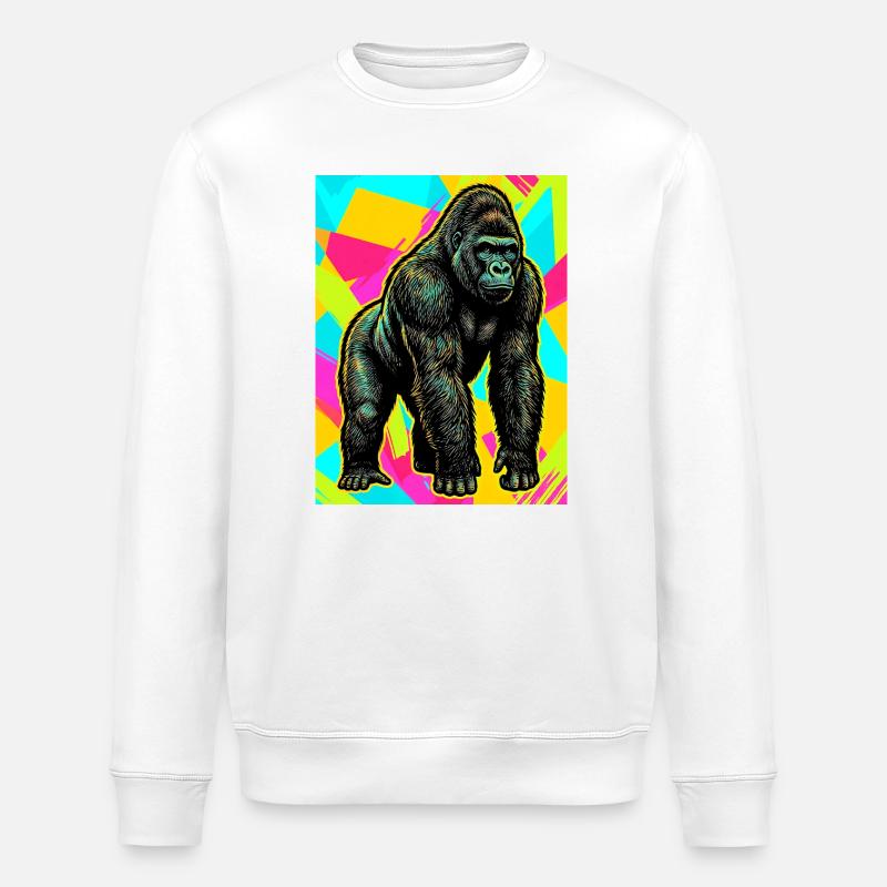 gorille - Sweat bio ROLLER Stanley/Stella Unisexe - blanc