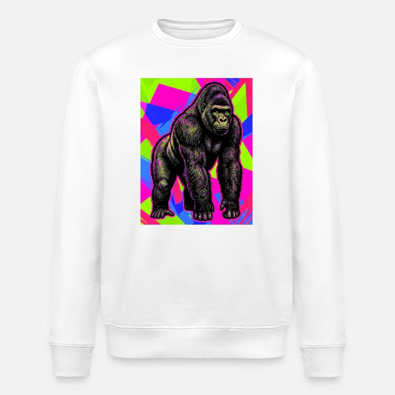 gorille - Sweat bio ROLLER Stanley/Stella Unisexe - blanc