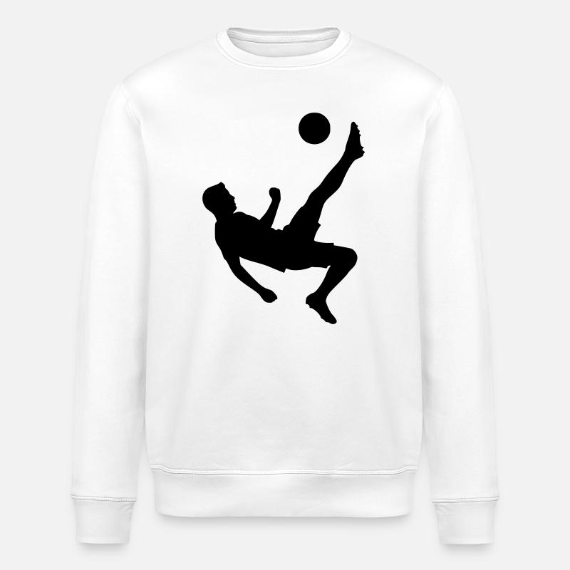 Fußball Action Schuss Silhouette Logo - Stanley/Stella Unisex Bio-Sweatshirt ROLLER - Weiß