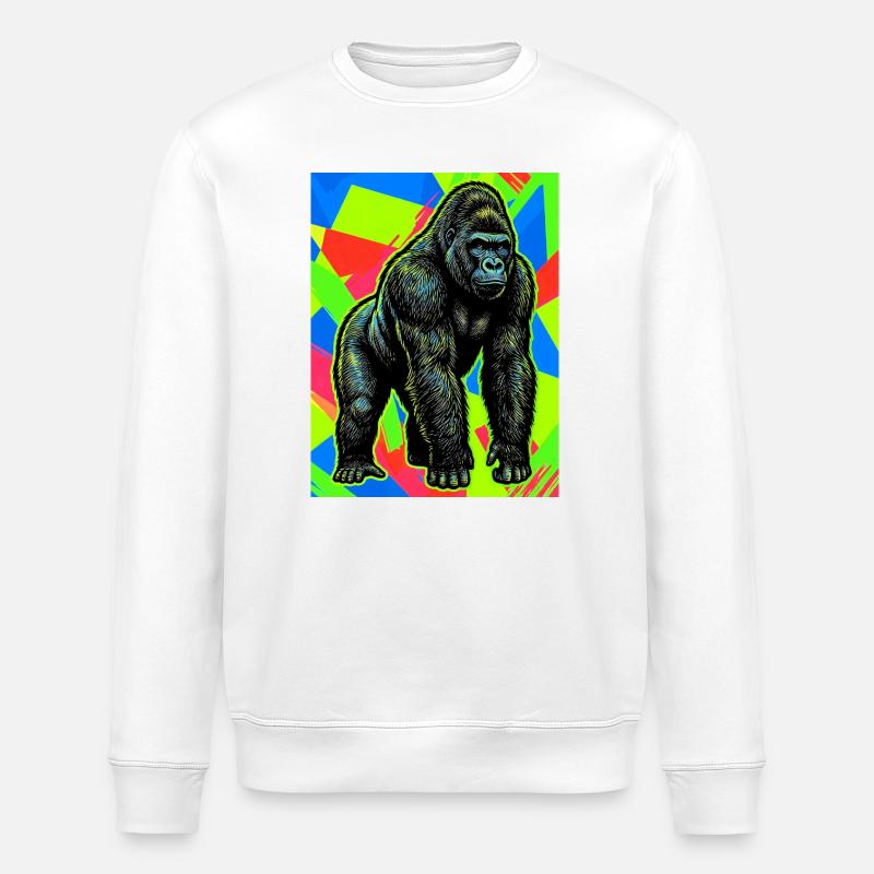 gorilla - Stanley/Stella ROLLER Unisex Organic Sweatshirt - white