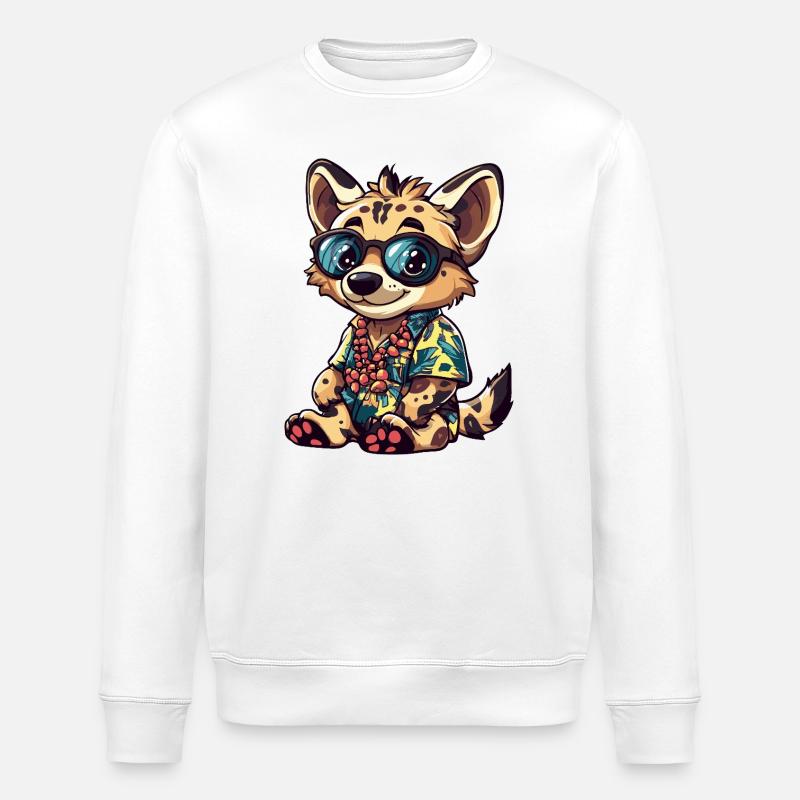 Hyena Comic Vacation - Stanley/Stella ROLLER Unisex Organic Sweatshirt - white