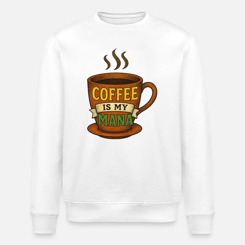 Coffee Mana Tasse Illustration - Stanley/Stella Unisex Bio-Sweatshirt ROLLER - Weiß
