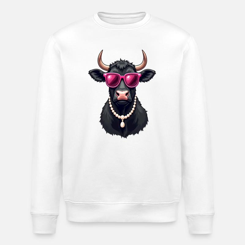Cow - Stanley/Stella ROLLER Unisex Organic Sweatshirt - white