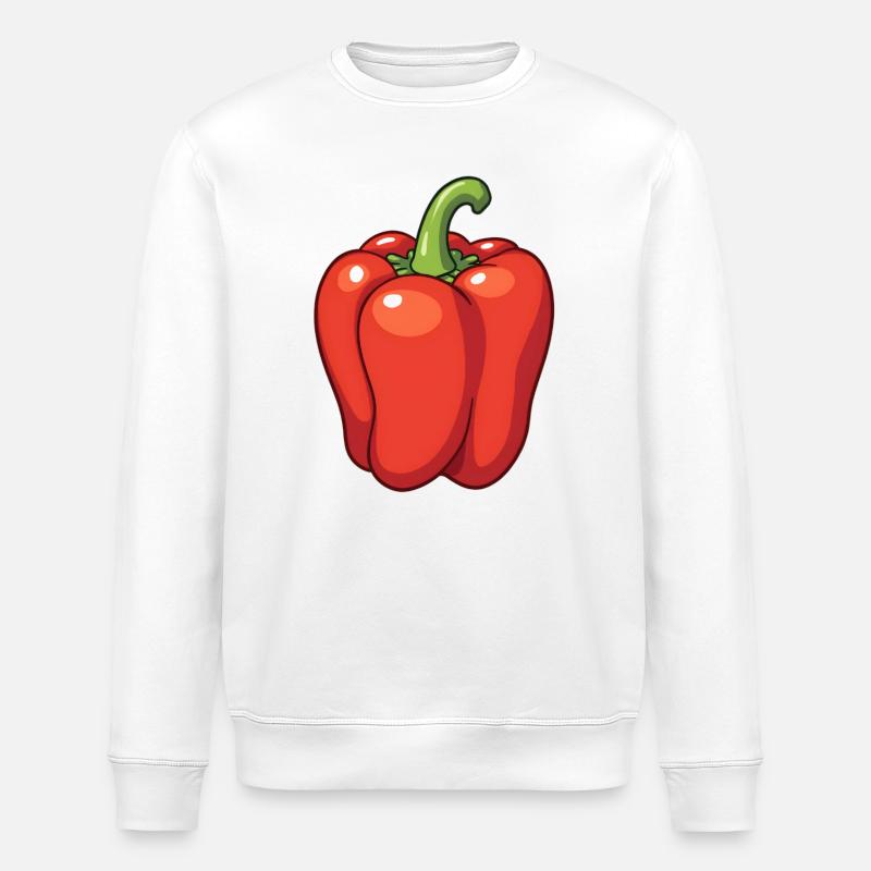 Red peppers - Stanley/Stella ROLLER Unisex Organic Sweatshirt - white