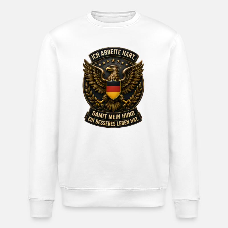 Ich arbeite hart. - Stanley/Stella Unisex Bio-Sweatshirt ROLLER - Weiß