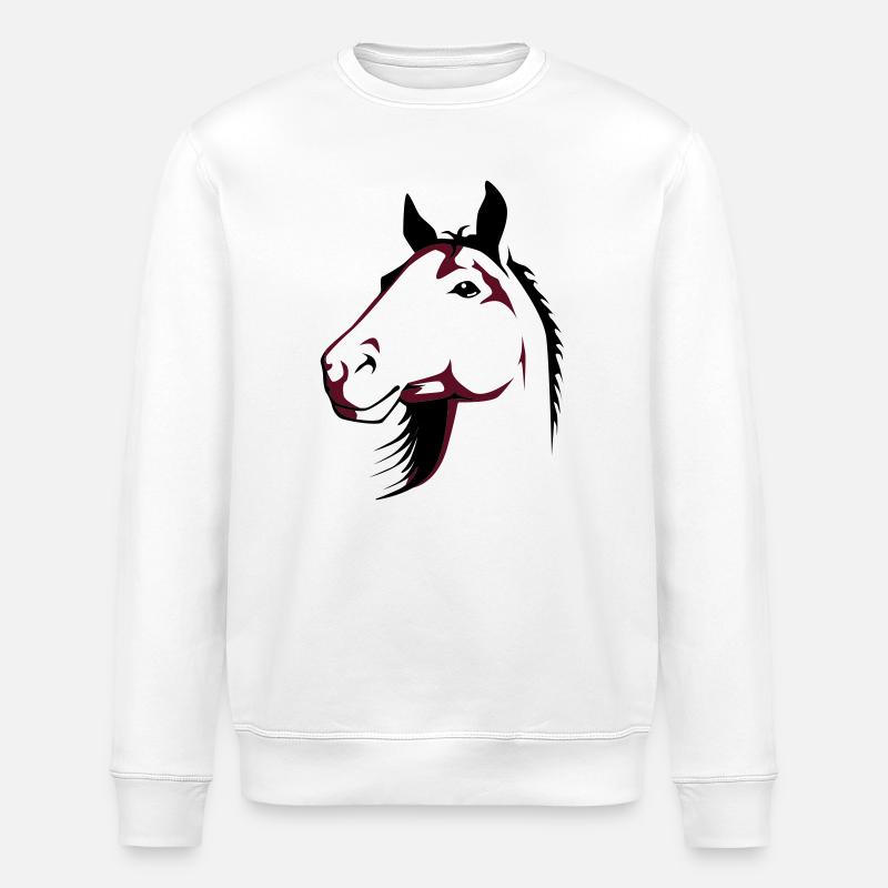 Pferd - Stanley/Stella Unisex Bio-Sweatshirt ROLLER - Weiß