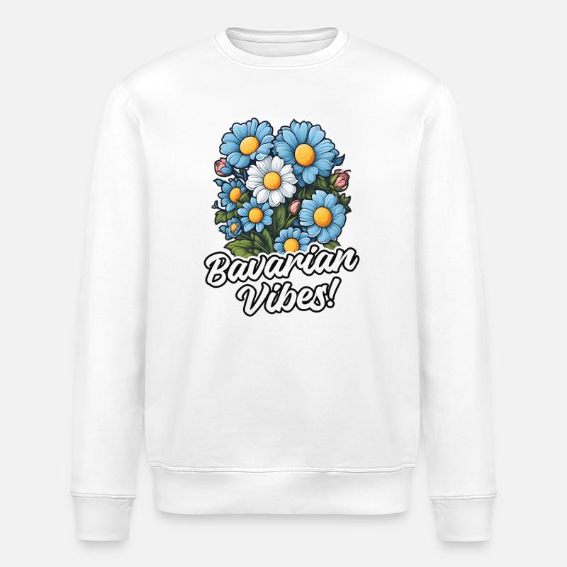BAVARIAN VIBES BLUMEN DESIGN - Stanley/Stella Unisex Bio-Sweatshirt ROLLER - Weiß