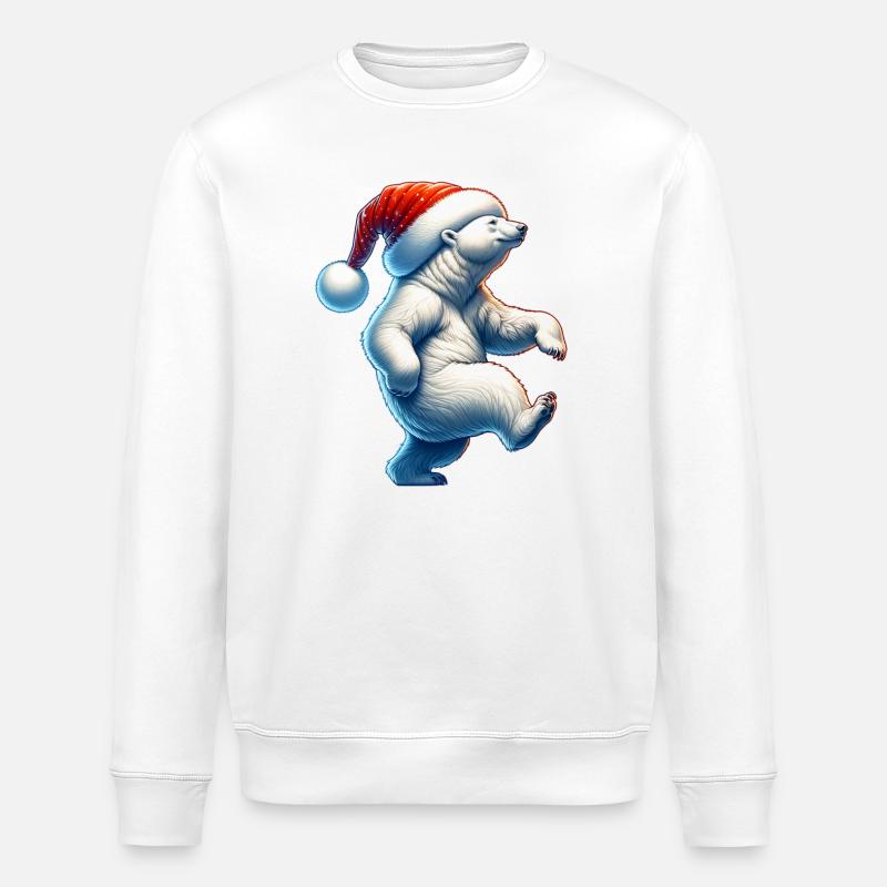 Drôle d’ours polaire Noël - Sweat bio ROLLER Stanley/Stella Unisexe - blanc