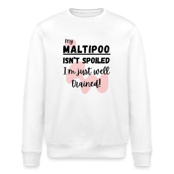 Funny Maltipoo Quote – I’m Just Well Trained - Stanley/Stella ROLLER Unisex Organic Sweatshirt - white - Front - Nik (191cm)