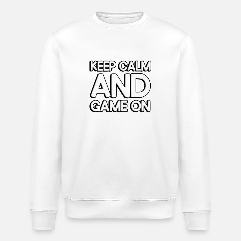 Keep calm and game on - Stanley/Stella ROLLER Unisex Organic Sweatshirt - white