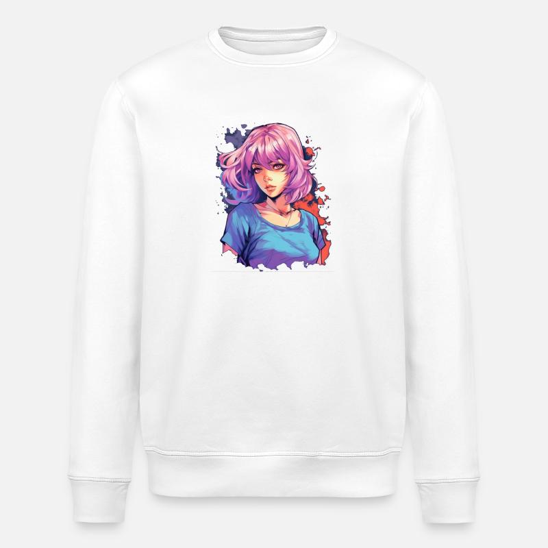 Anime Girl - Stanley/Stella Unisex Bio-Sweatshirt ROLLER - Weiß