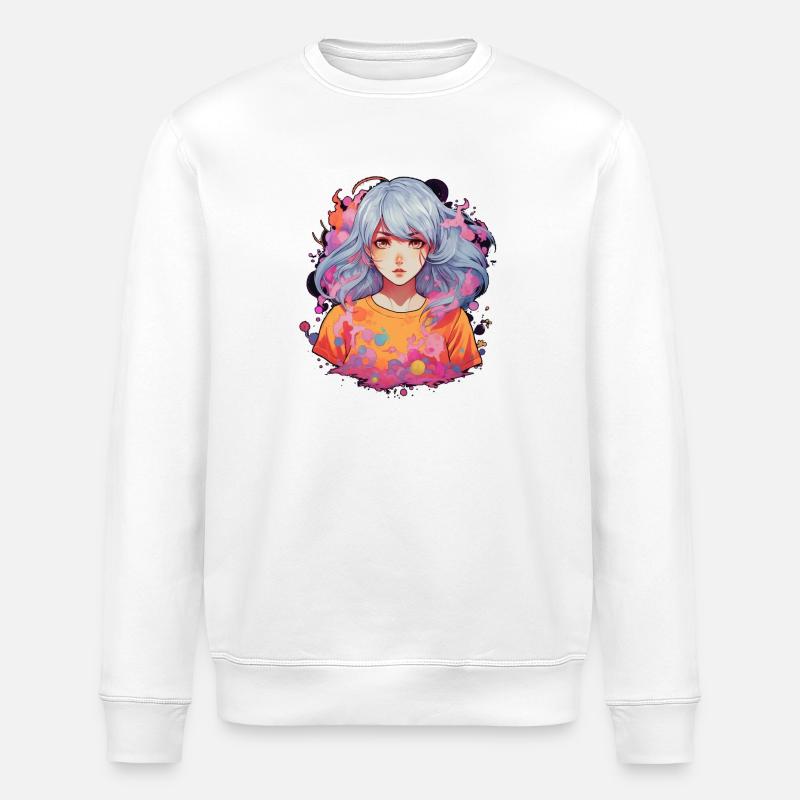 Anime Girl - Stanley/Stella Unisex Bio-Sweatshirt ROLLER - Weiß