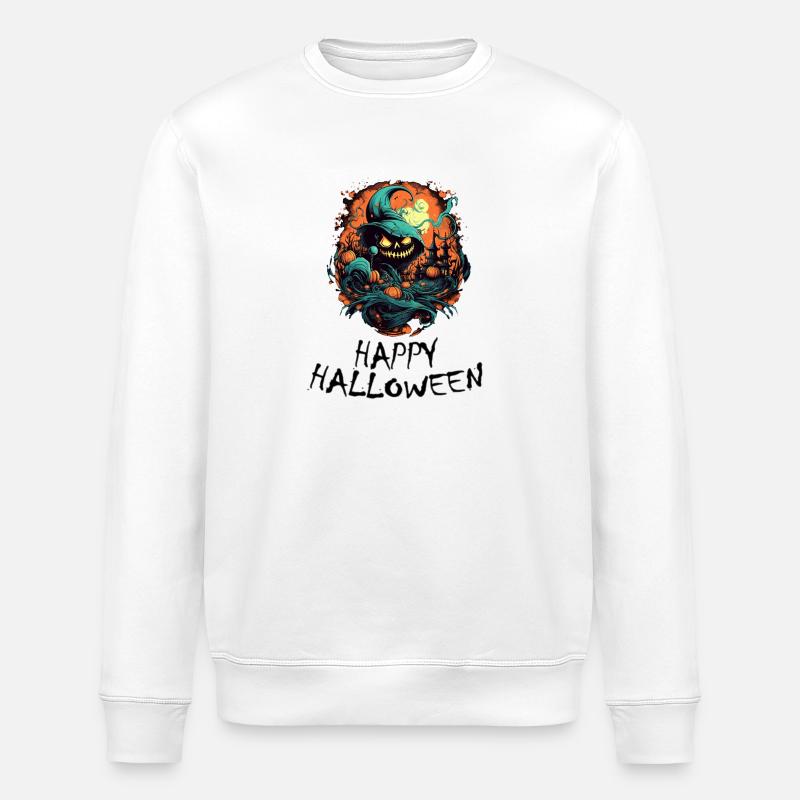 Halloween - Happy Halloween - Stanley/Stella ROLLER Unisex Organic Sweatshirt - white