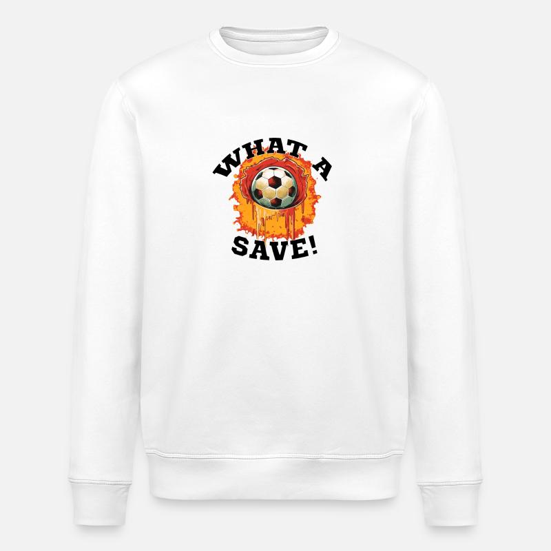 Fußball ball - What a Save! - Stanley/Stella Unisex Bio-Sweatshirt ROLLER - Weiß