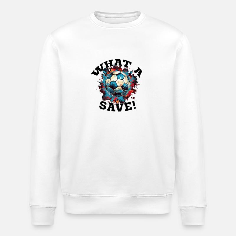 Fußball ball - What a Save! - Stanley/Stella Unisex Bio-Sweatshirt ROLLER - Weiß
