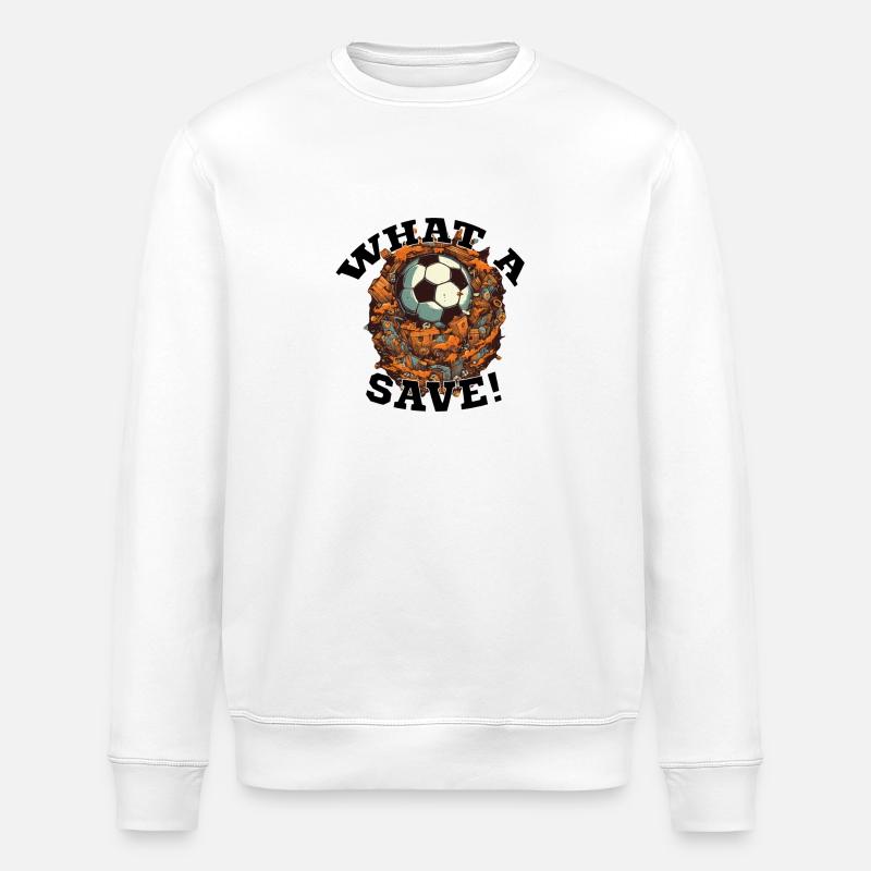 Fußball ball - What a Save! - Stanley/Stella Unisex Bio-Sweatshirt ROLLER - Weiß