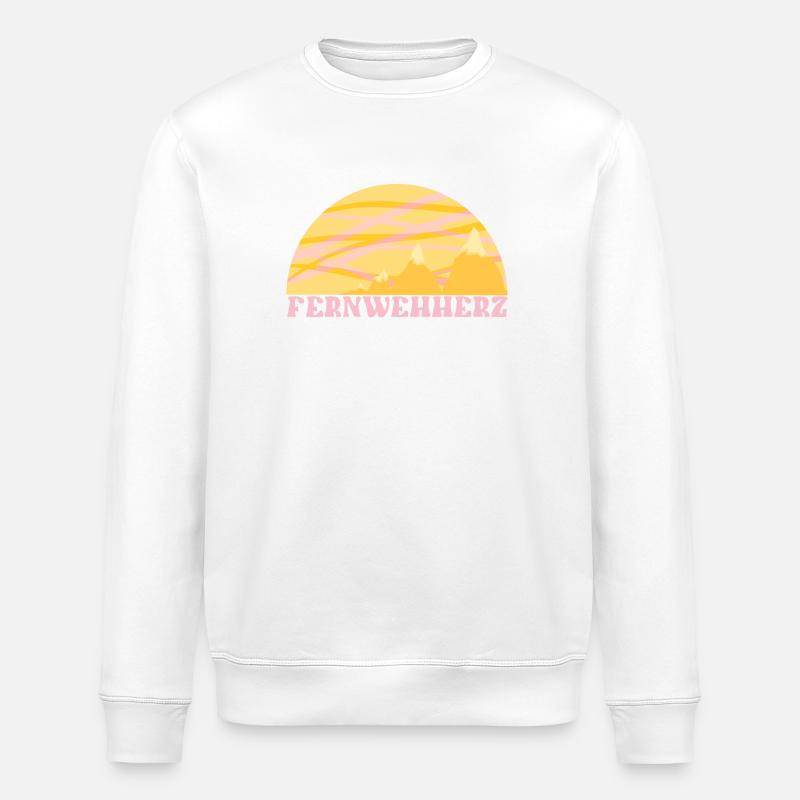 Reiselust Fernweh Herz - Stanley/Stella Unisex Bio-Sweatshirt ROLLER - Weiß