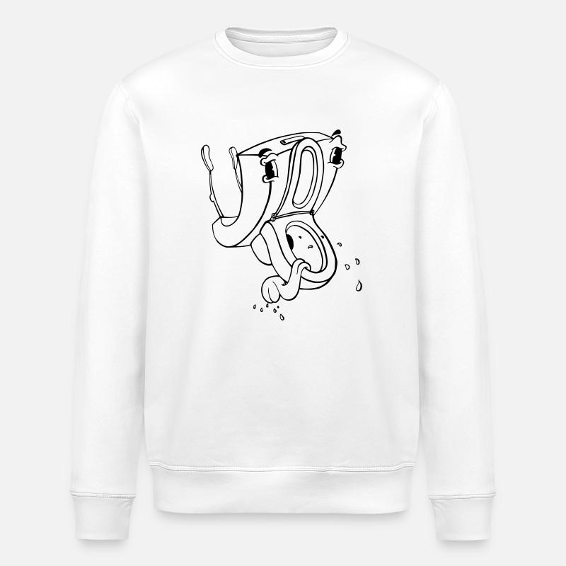 Crazy Toilet - Stanley/Stella Unisex Bio-Sweatshirt ROLLER - Weiß