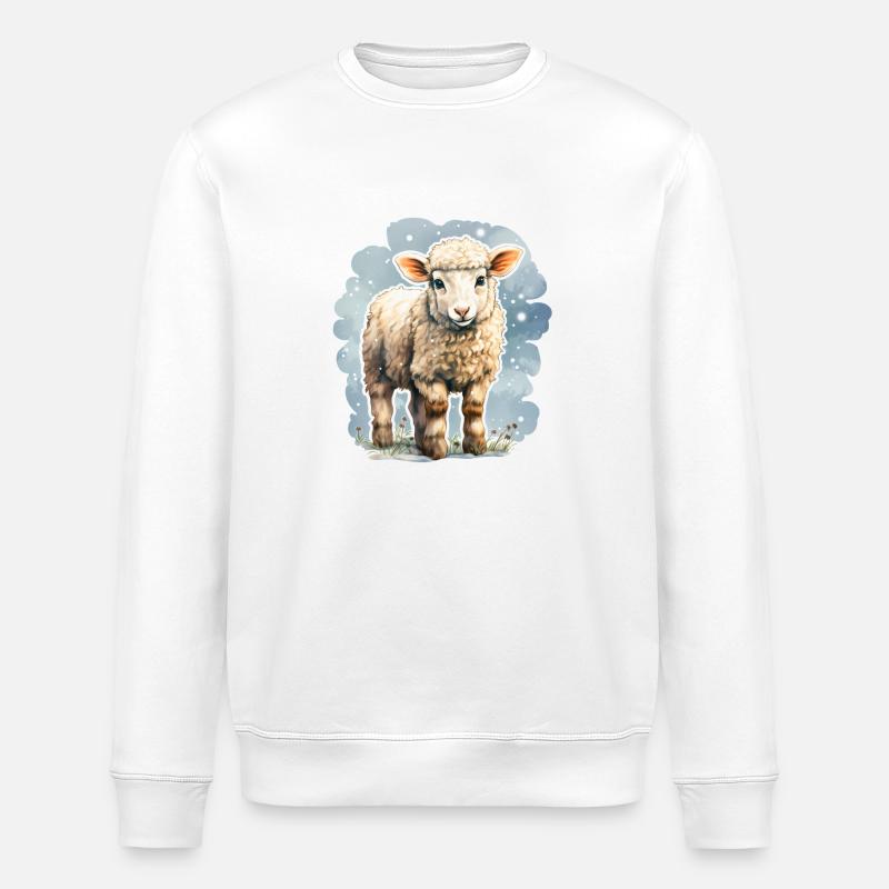 Spring lamb - Stanley/Stella ROLLER Unisex Organic Sweatshirt - white