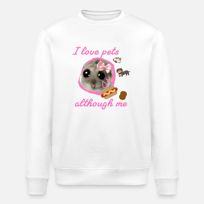 Hamster, Fastfood ,Tiere,illustration - Stanley/Stella Unisex Bio-Sweatshirt ROLLER - Weiß