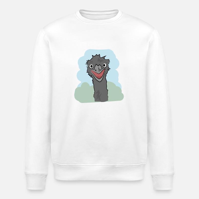 Conception d’illustration « Emu Kisses » - Sweat bio ROLLER Stanley/Stella Unisexe - blanc