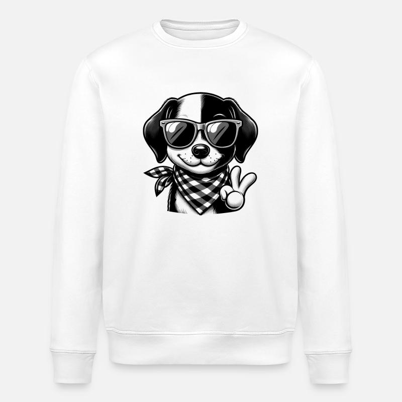 Chien teckel mignon - Sweat bio ROLLER Stanley/Stella Unisexe - blanc