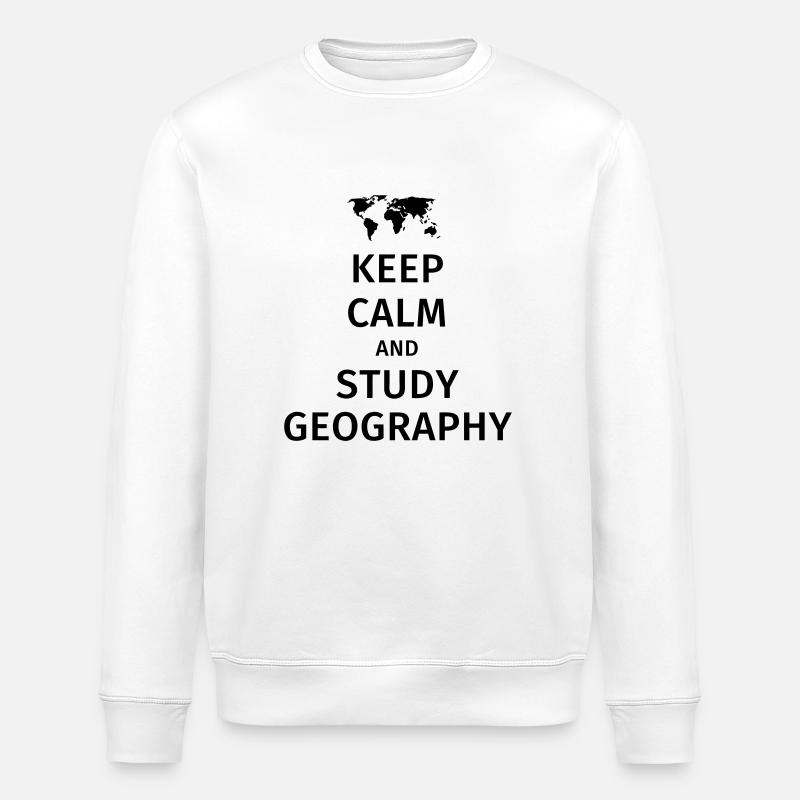 keep calm and study geography - Stanley/Stella Unisex Bio-Sweatshirt ROLLER - Weiß