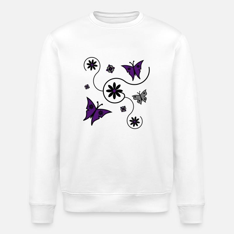 Schmetterling Frühling - Stanley/Stella Unisex Bio-Sweatshirt ROLLER - Weiß