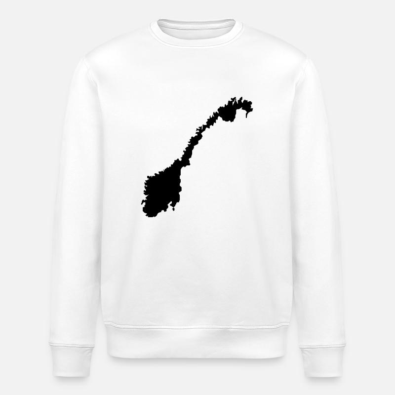 norway map - Stanley/Stella Unisex Bio-Sweatshirt ROLLER - Weiß