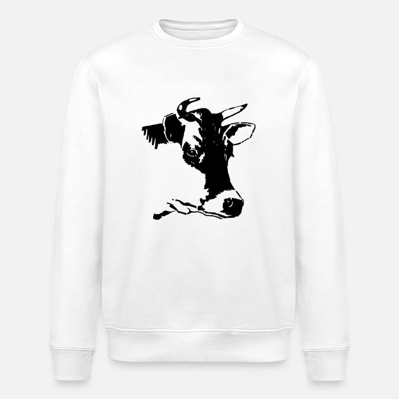 cow - Stanley/Stella ROLLER Unisex Organic Sweatshirt - white