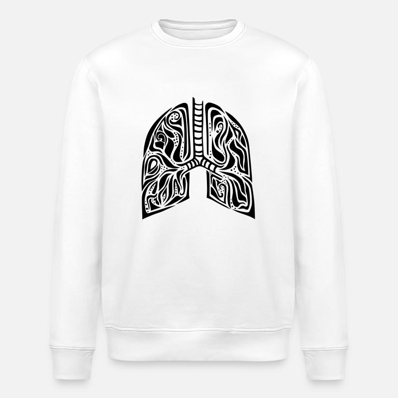 lungs - Stanley/Stella ROLLER Unisex Organic Sweatshirt - white
