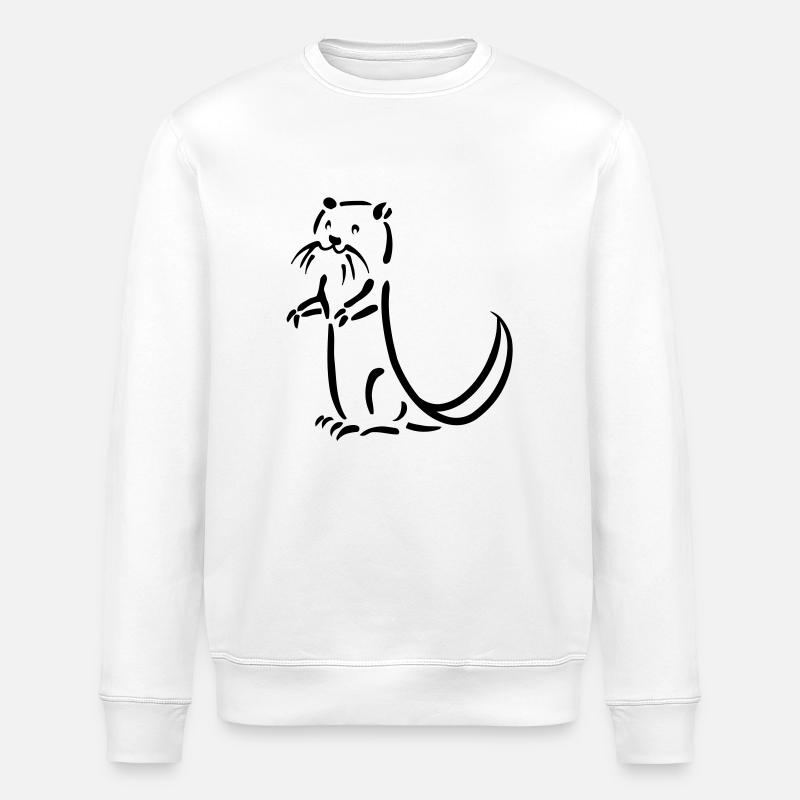 loutre castor - Sweat bio ROLLER Stanley/Stella Unisexe - blanc