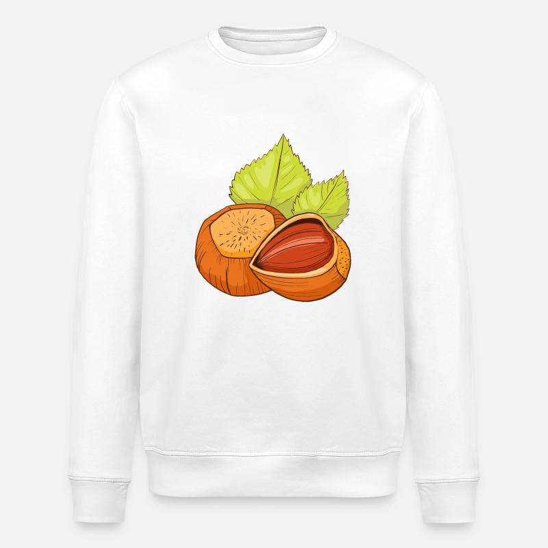 Hazelnut common hazelnut shrub - Stanley/Stella ROLLER Unisex Organic Sweatshirt - white