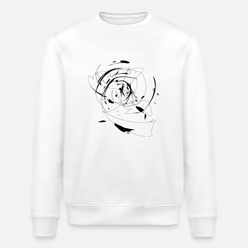 Art - lignes et taches de couleur - Sweat bio ROLLER Stanley/Stella Unisexe - blanc