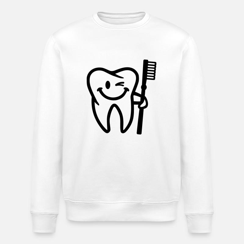 Tooth - Stanley/Stella ROLLER Unisex Organic Sweatshirt - white
