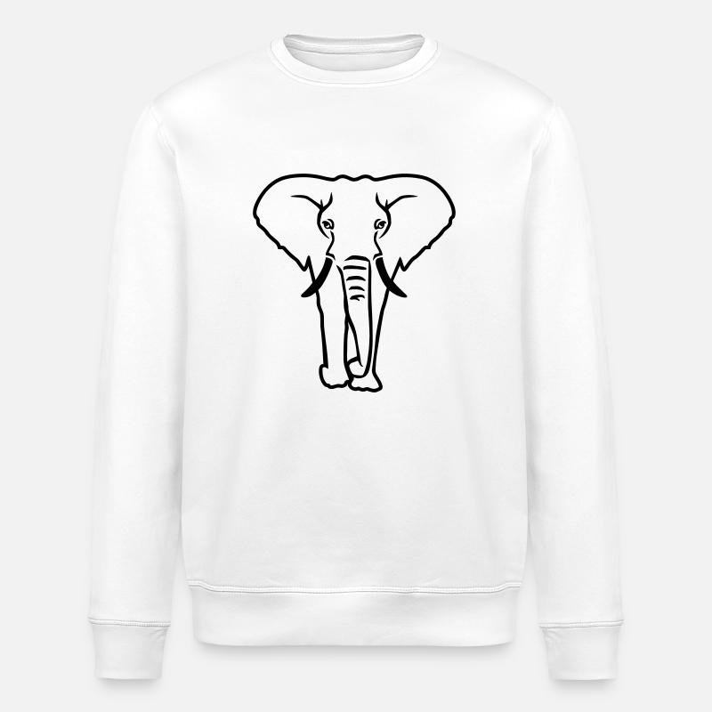 Elephant - Stanley/Stella ROLLER Unisex Organic Sweatshirt - white
