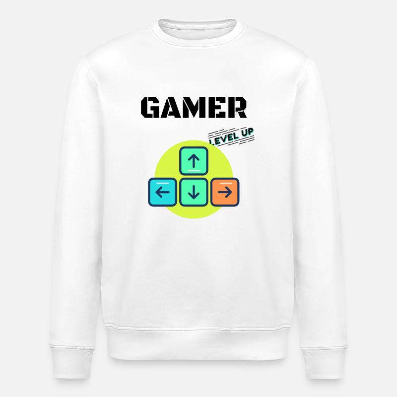 Gamer Level Up - Stanley/Stella Unisex Bio-Sweatshirt ROLLER - Weiß