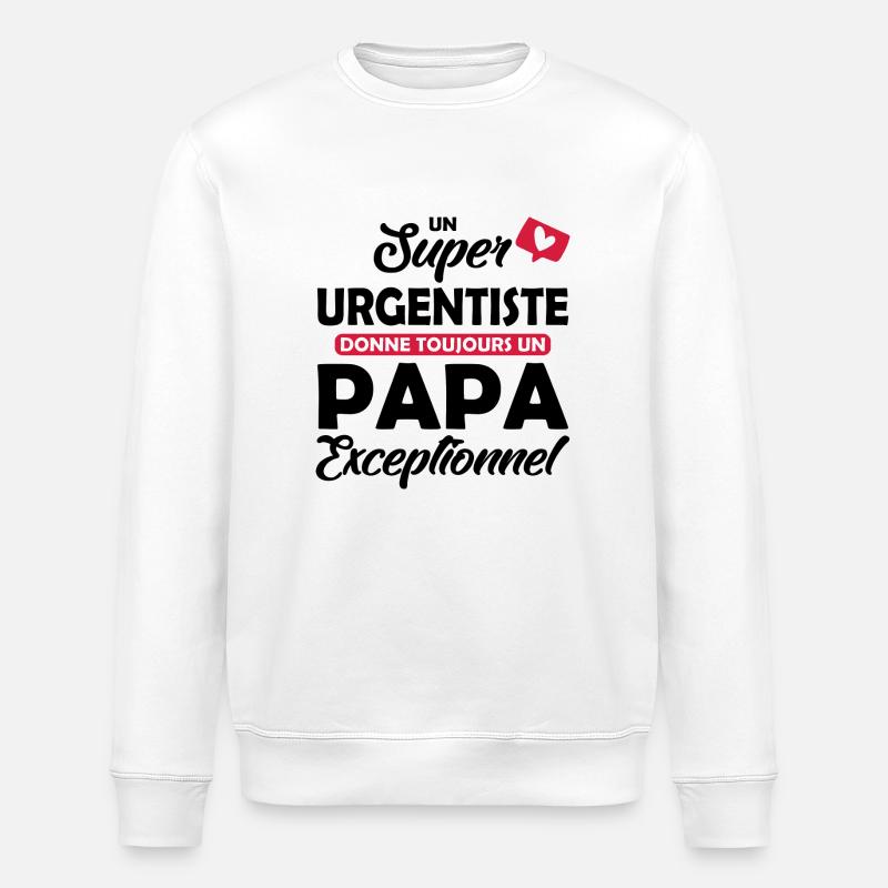 papa et urgentiste / papa exceptionnel - Sweat bio ROLLER Stanley/Stella Unisexe - blanc