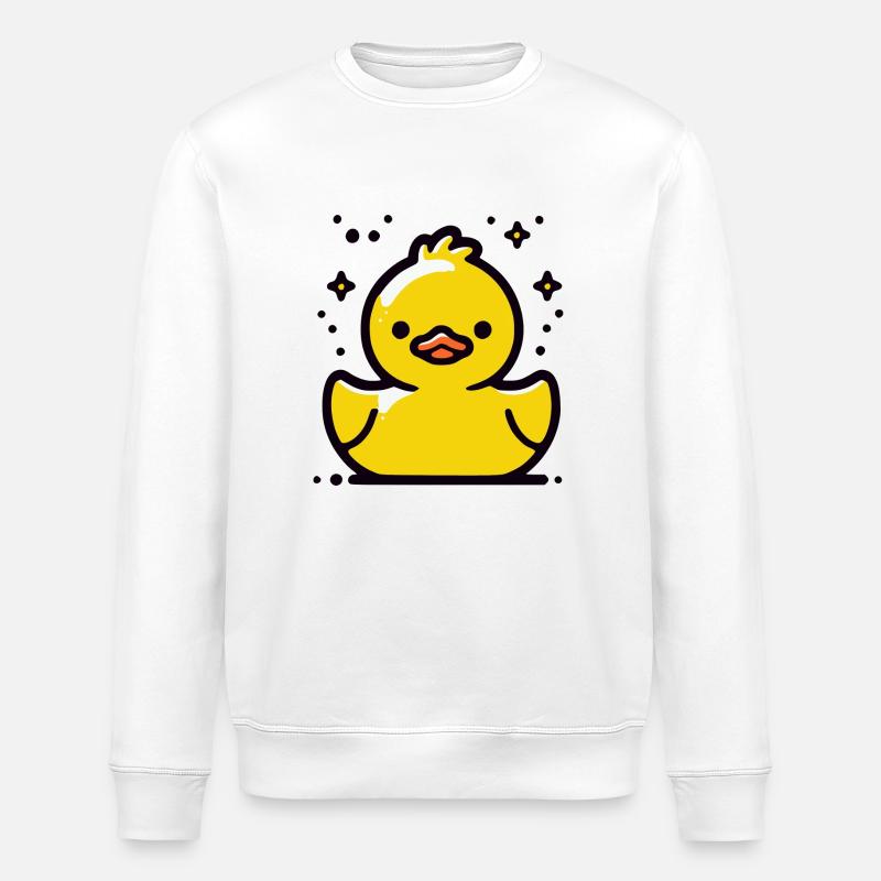 Quietschente Badeente - Stanley/Stella Unisex Bio-Sweatshirt ROLLER - Weiß
