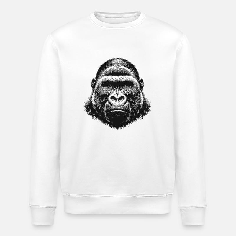 Gorilla - Stanley/Stella ROLLER Unisex Organic Sweatshirt - white