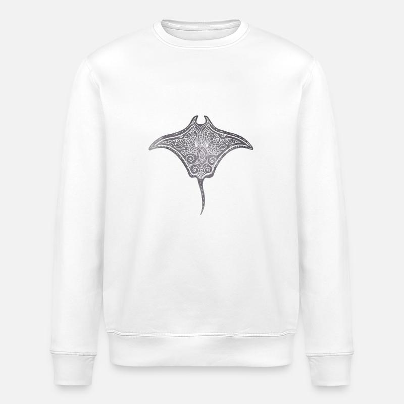 Hypnotisierende Rochen-Illustration - Stanley/Stella Unisex Bio-Sweatshirt ROLLER - Weiß