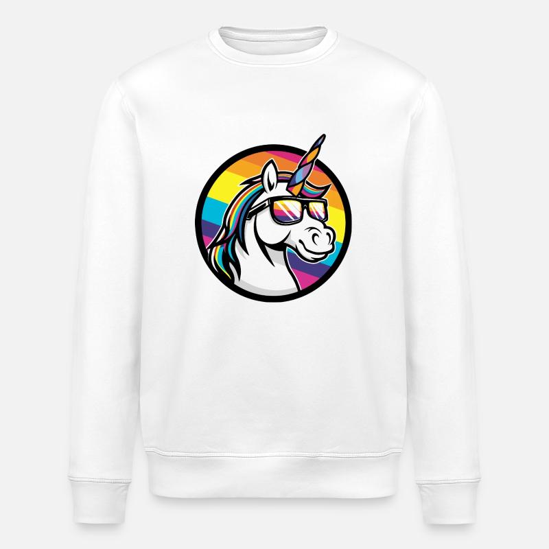 Einhorn Cool Sommer - Stanley/Stella Unisex Bio-Sweatshirt ROLLER - Weiß