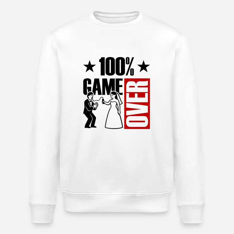 Game Over Jeunes mariés Drôle - Sweat bio ROLLER Stanley/Stella Unisexe - blanc