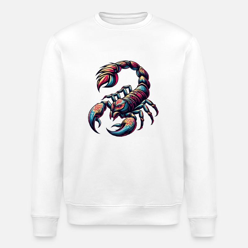 Skorpion bunt - Stanley/Stella Unisex Bio-Sweatshirt ROLLER - Weiß